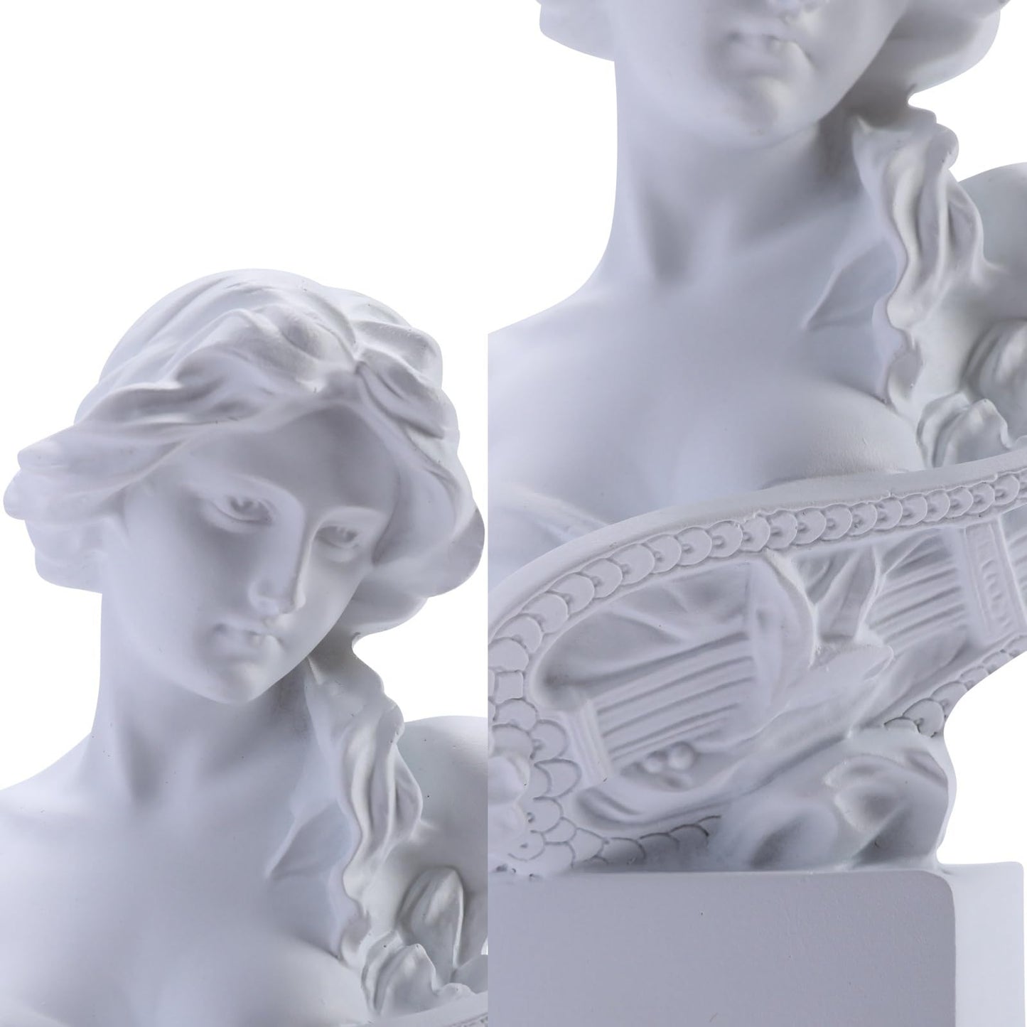 HODESunPure 6" H Small Greek Goddess Bust Statue Sculpture Home Decorations, Classic Aphrodite Ancient Greek Mythology Head Statue Decor for Bookshelves, Shelves, Partition Decor (White)