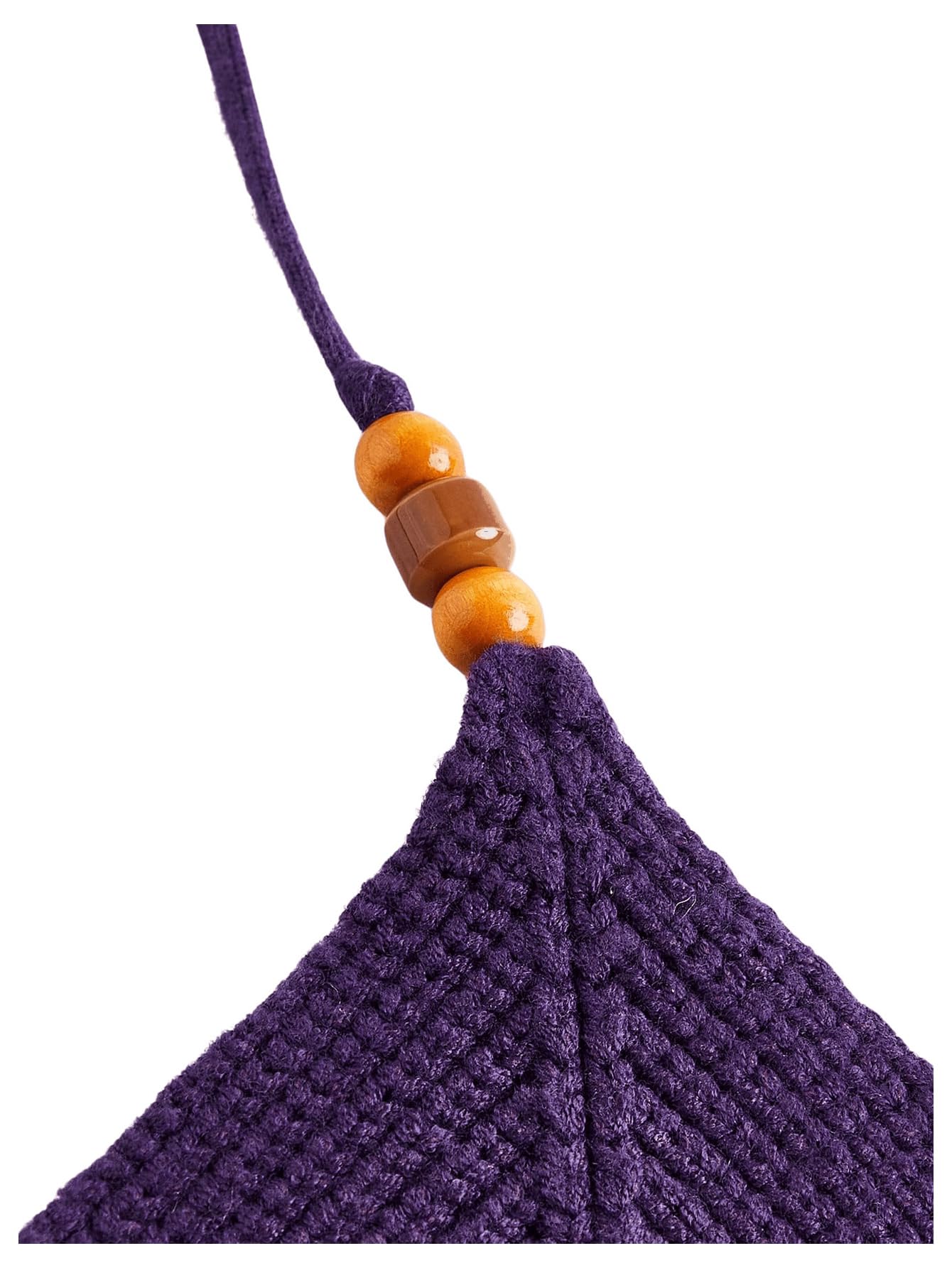 Verdusa Women's Crop Halter Tops Y2k Goth Clothes Crochet Cami Sleeveless Tie Backless Boho Knit Top Camisole Purple Medium