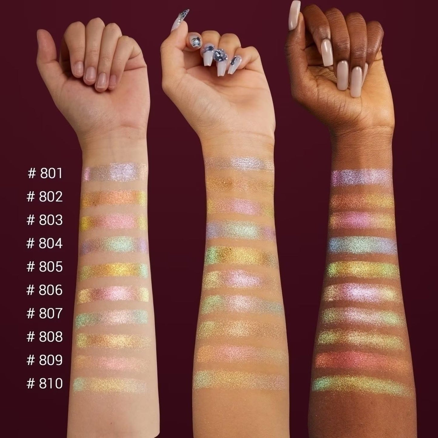 CHARMACY Multichrome Eyeshadow, Insane Shifters Chameleon Eyeshadow, Creates High-Impact, Glitter Metallic Eye Looks, 100% Vegan and Cruelty Free, 1.9g (#810)