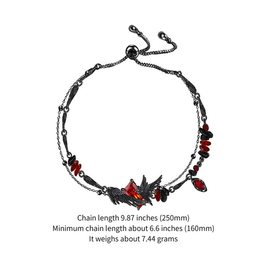 MASW original design hip hop style Red beaded bracelet Gothic Black Crow bracelet Ladies Holiday party gift M3363