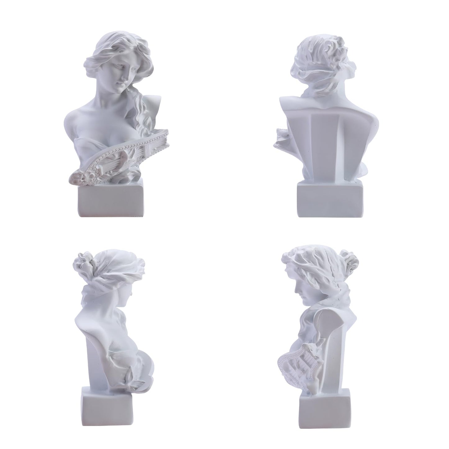 HODESunPure 6" H Small Greek Goddess Bust Statue Sculpture Home Decorations, Classic Aphrodite Ancient Greek Mythology Head Statue Decor for Bookshelves, Shelves, Partition Decor (White)