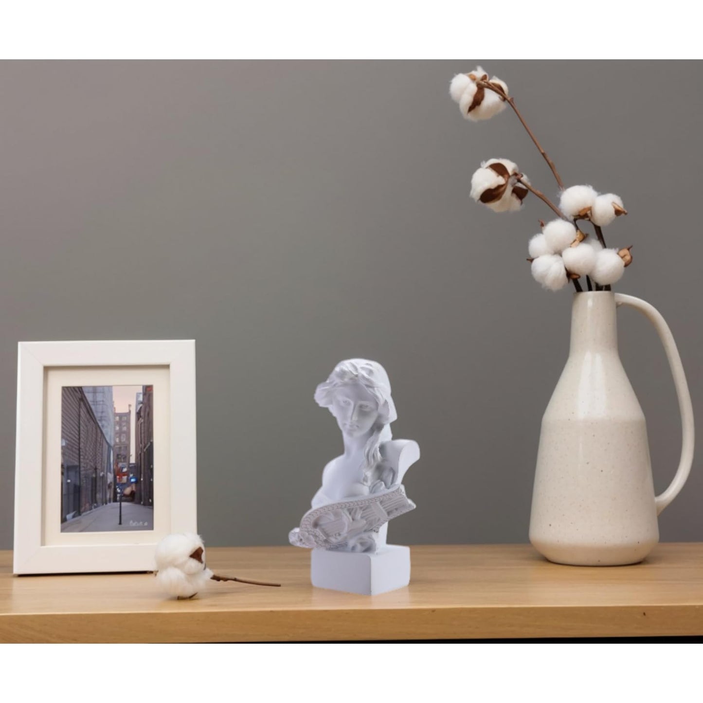 HODESunPure 6" H Small Greek Goddess Bust Statue Sculpture Home Decorations, Classic Aphrodite Ancient Greek Mythology Head Statue Decor for Bookshelves, Shelves, Partition Decor (White)