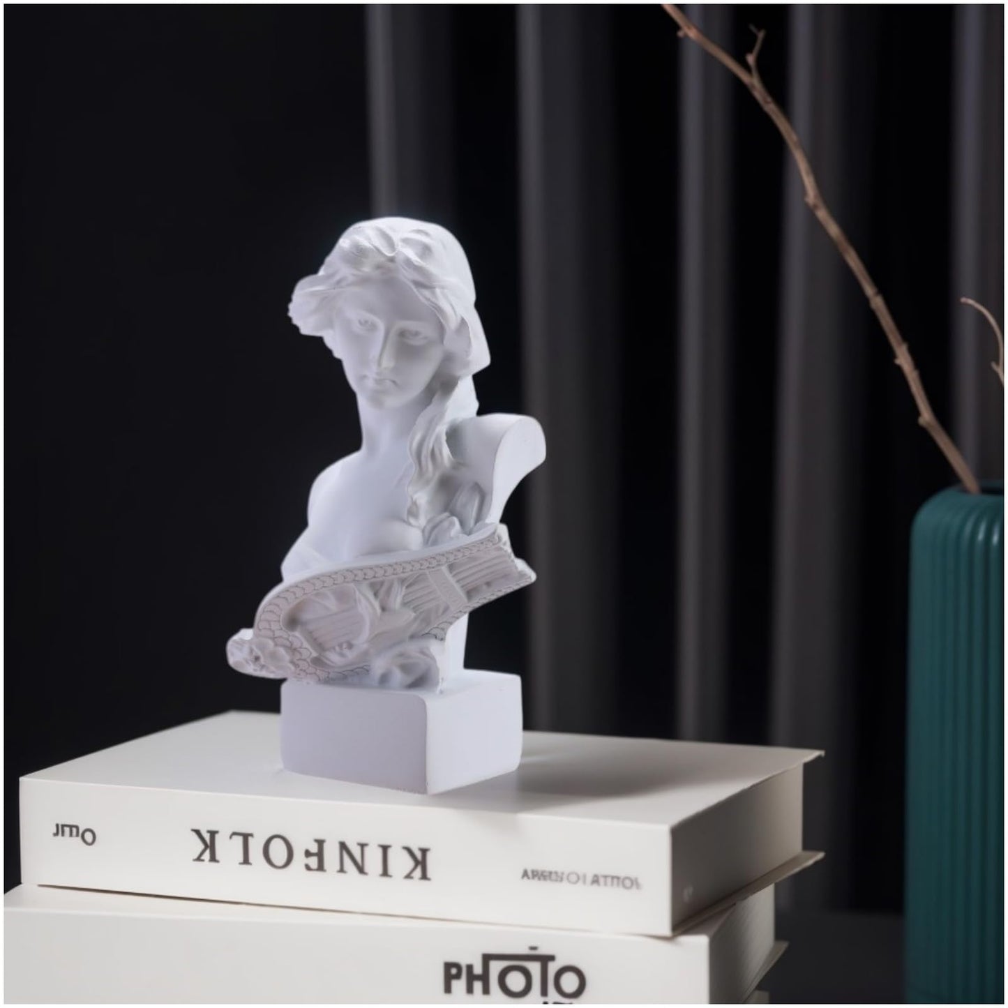 HODESunPure 6" H Small Greek Goddess Bust Statue Sculpture Home Decorations, Classic Aphrodite Ancient Greek Mythology Head Statue Decor for Bookshelves, Shelves, Partition Decor (White)