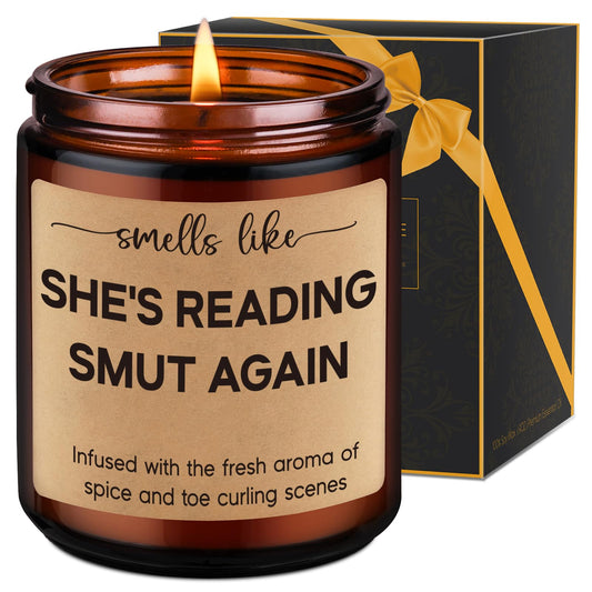 LEADO Reading Candle, Book Lovers Gifts - Bookish Candle, Present for Readers, Bookish Decor - Funny Reading, Birthday, Mothers Day Gifts for Book Lovers Women, Romance Reader, Bookworm, Librarian