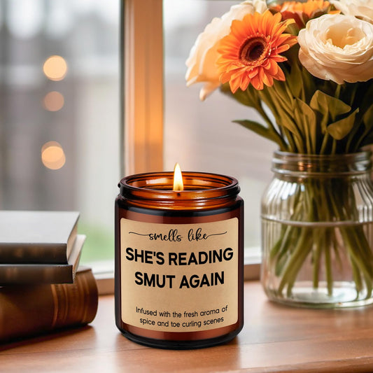LEADO Reading Candle, Book Lovers Gifts - Bookish Candle, Present for Readers, Bookish Decor - Funny Reading, Birthday, Mothers Day Gifts for Book Lovers Women, Romance Reader, Bookworm, Librarian