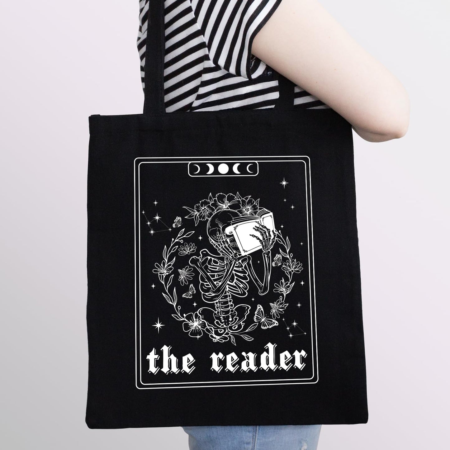VeloKomo Gothic Canvas Bag Set - Smut Book Lover Gift 2Pcs Be Kind Reusable Funny Read Cloth Bags with Makeup Bag Aesthetic Romance Smutty Gifts for Lovers Birthday Shopping Reading Grocery Travel