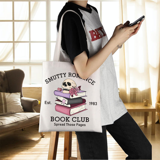 ENSIANTH Smutty Romance Tote Bag Literature Bookish Gift Spicy Reader Lover Gift Smut Book Reader Handle Bag