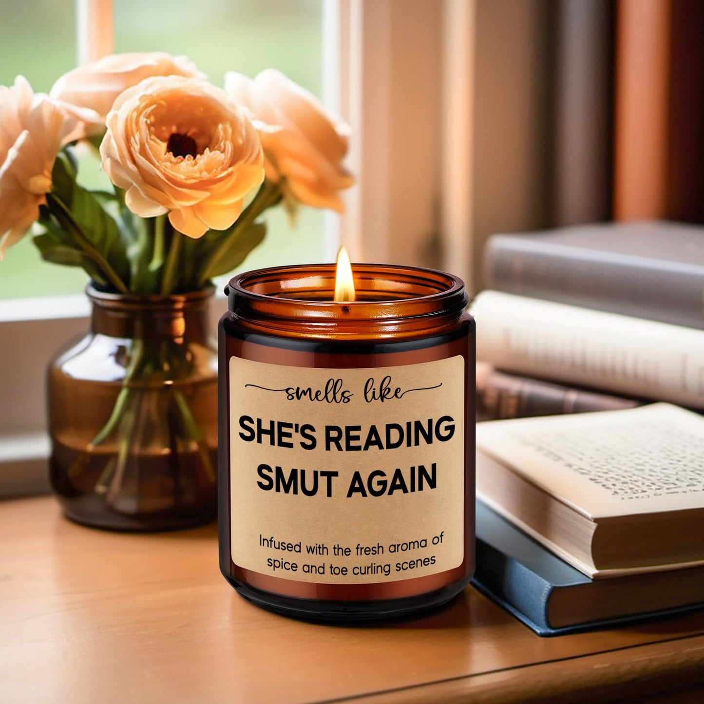 LEADO Reading Candle, Book Lovers Gifts - Bookish Candle, Present for Readers, Bookish Decor - Funny Reading, Birthday, Mothers Day Gifts for Book Lovers Women, Romance Reader, Bookworm, Librarian