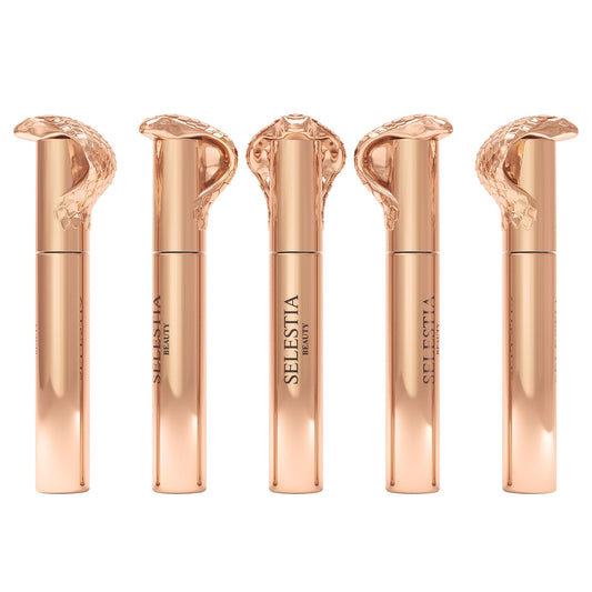 SELESTIA BEAUTY Black Mascara Queen Cobra – Volumizing, Curling, Lengthening – Soft Brush for Smooth Application – Long-Lasting & Weather-Proof – 0.34 fl.oz. - Made in Italy