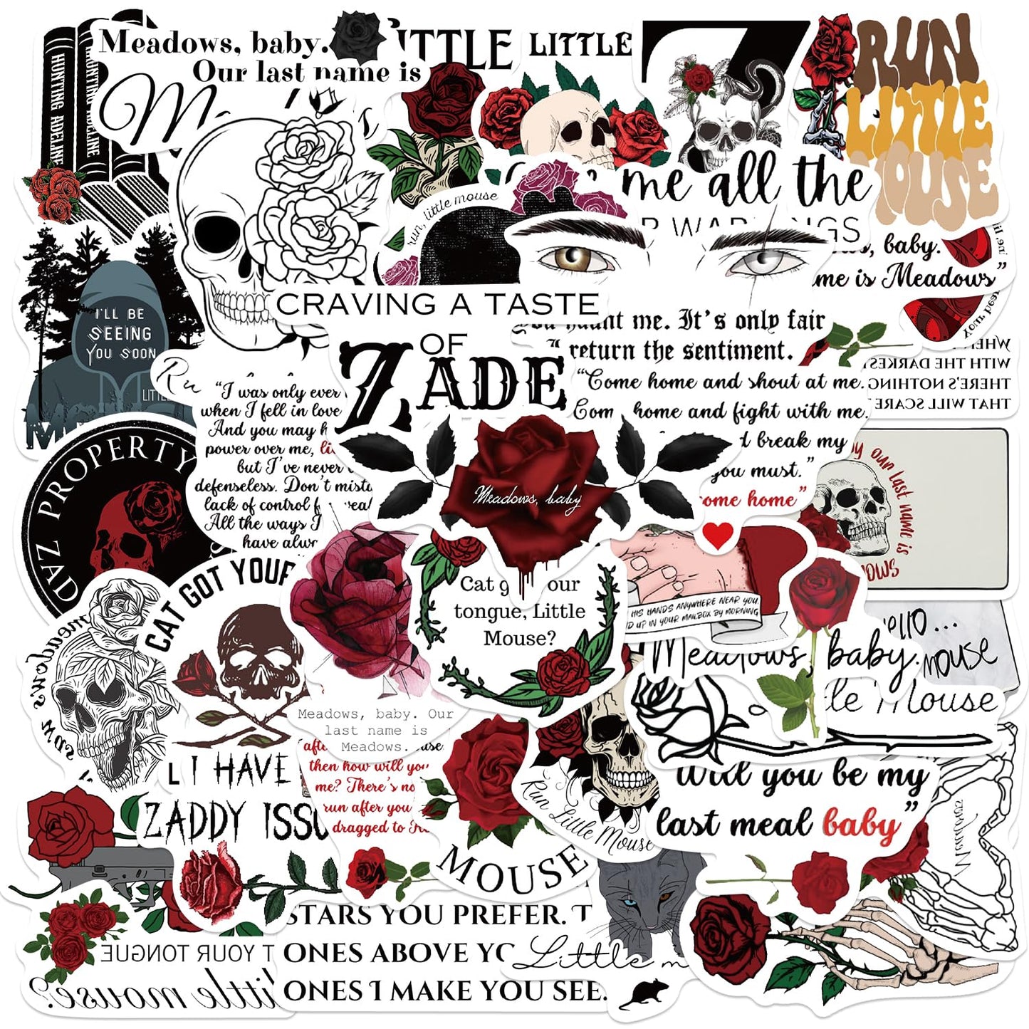 Dark Romance Book Stickers,Cat Mouse Inspired Stickers for Kindle,Bookish Stickers,Laptop Computer Phone Water Bottle Stickers Book Lover Gifts