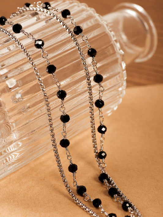 Sacina Gothic Boho Crystal Necklace, Layered Necklace, Black Choker, Gothic Choker, Christmas New Year Jewelry Gift For Women