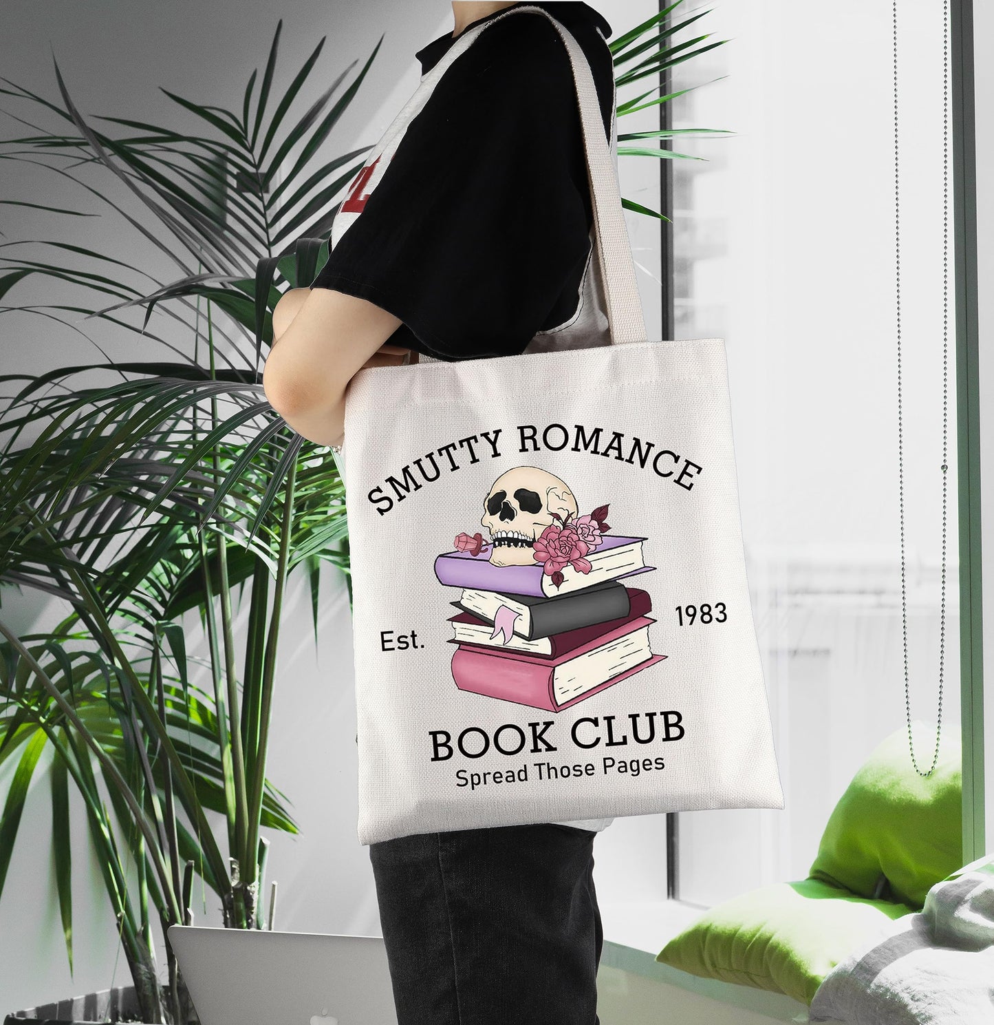ENSIANTH Smutty Romance Tote Bag Literature Bookish Gift Spicy Reader Lover Gift Smut Book Reader Handle Bag